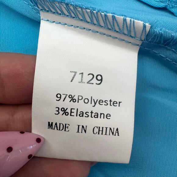 NWT BTFBM Blue Button-Down Ruched Midi Shirt Dress Size L Belted Office Career - Picture 8 of 11